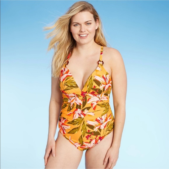 Kona Sol high coverage one piece swimsuit floral - Picture 3 of 11